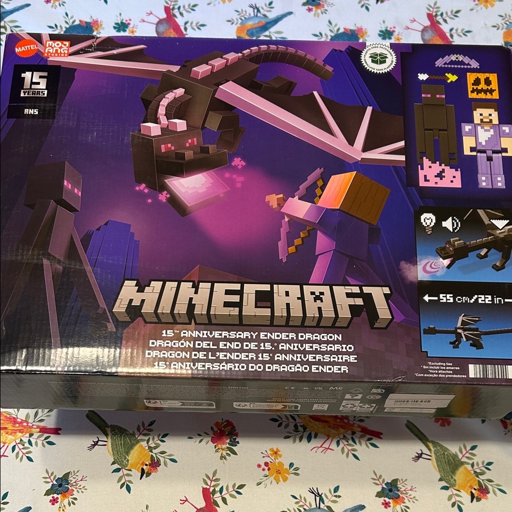 Mattel Minecraft 15th Anniversary Ender Dragon Action Figure Set New Sealed Box